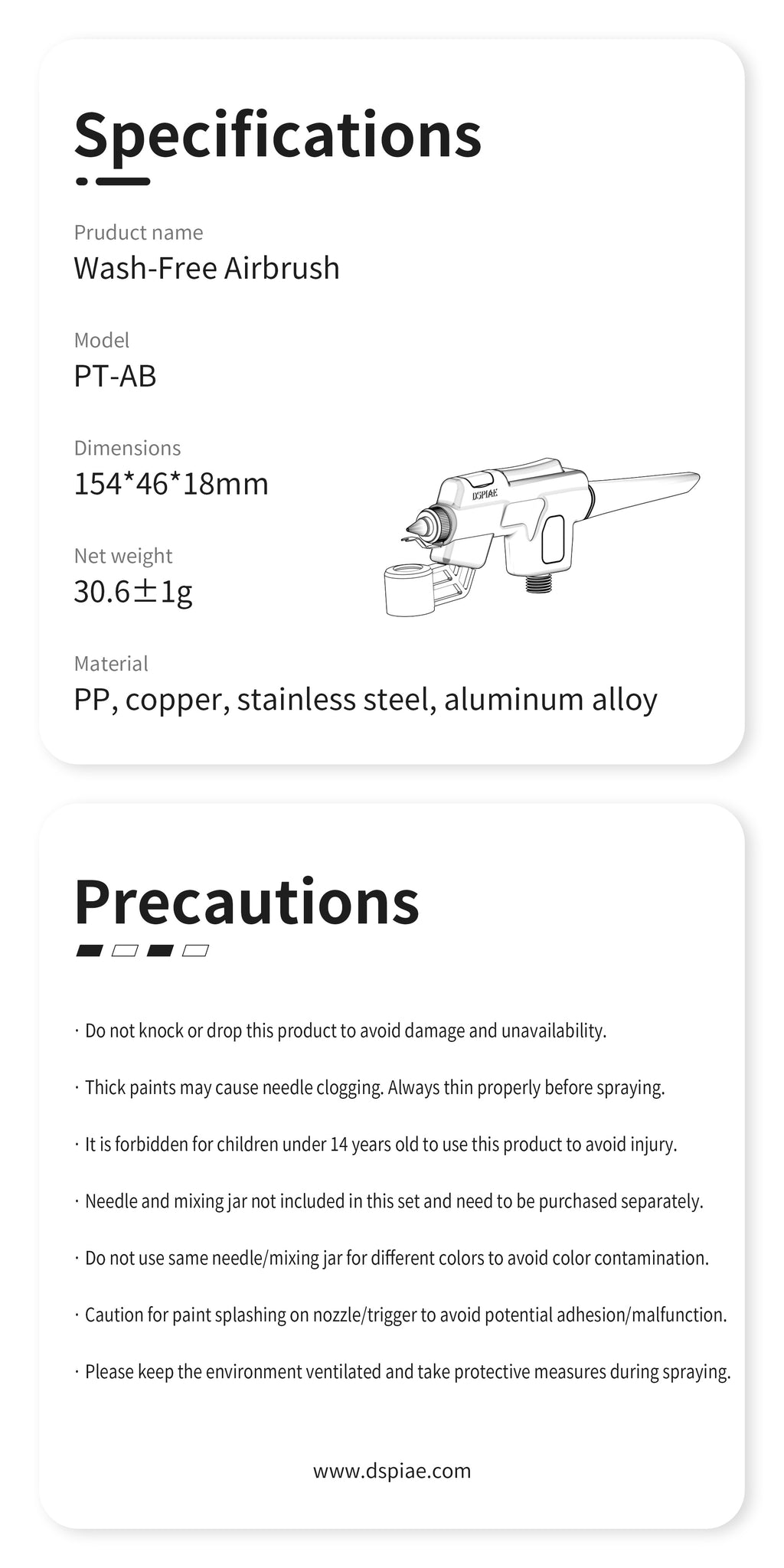 PT-AB Wash-Free AirBrush