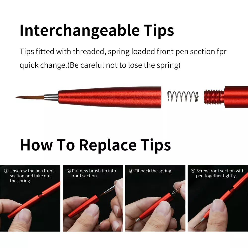 AT-FB Aluminum Shank Interchangeable Fine Tip Brush
