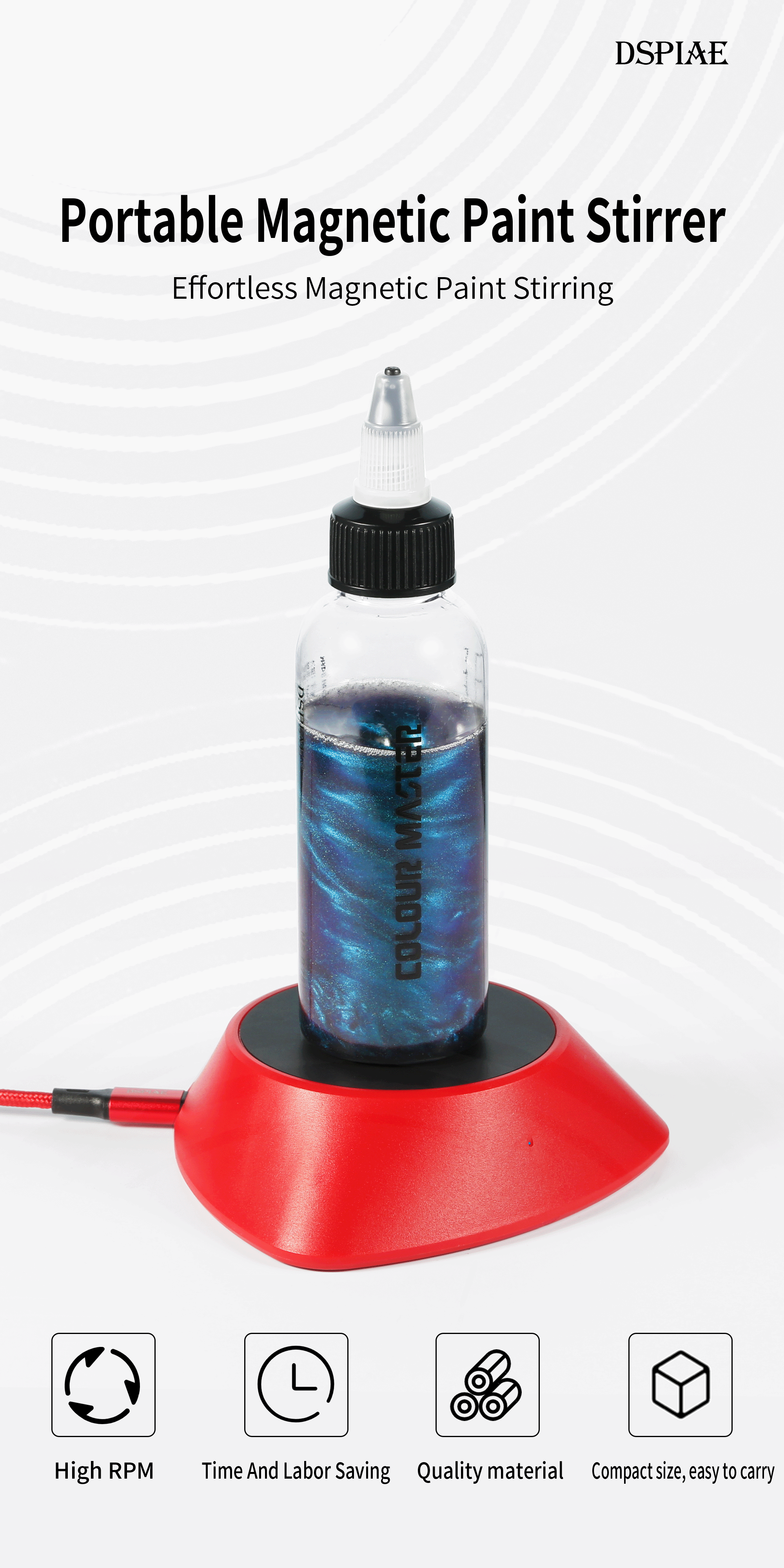 MS-01 LE Portable Magnetic Paint Stirrer