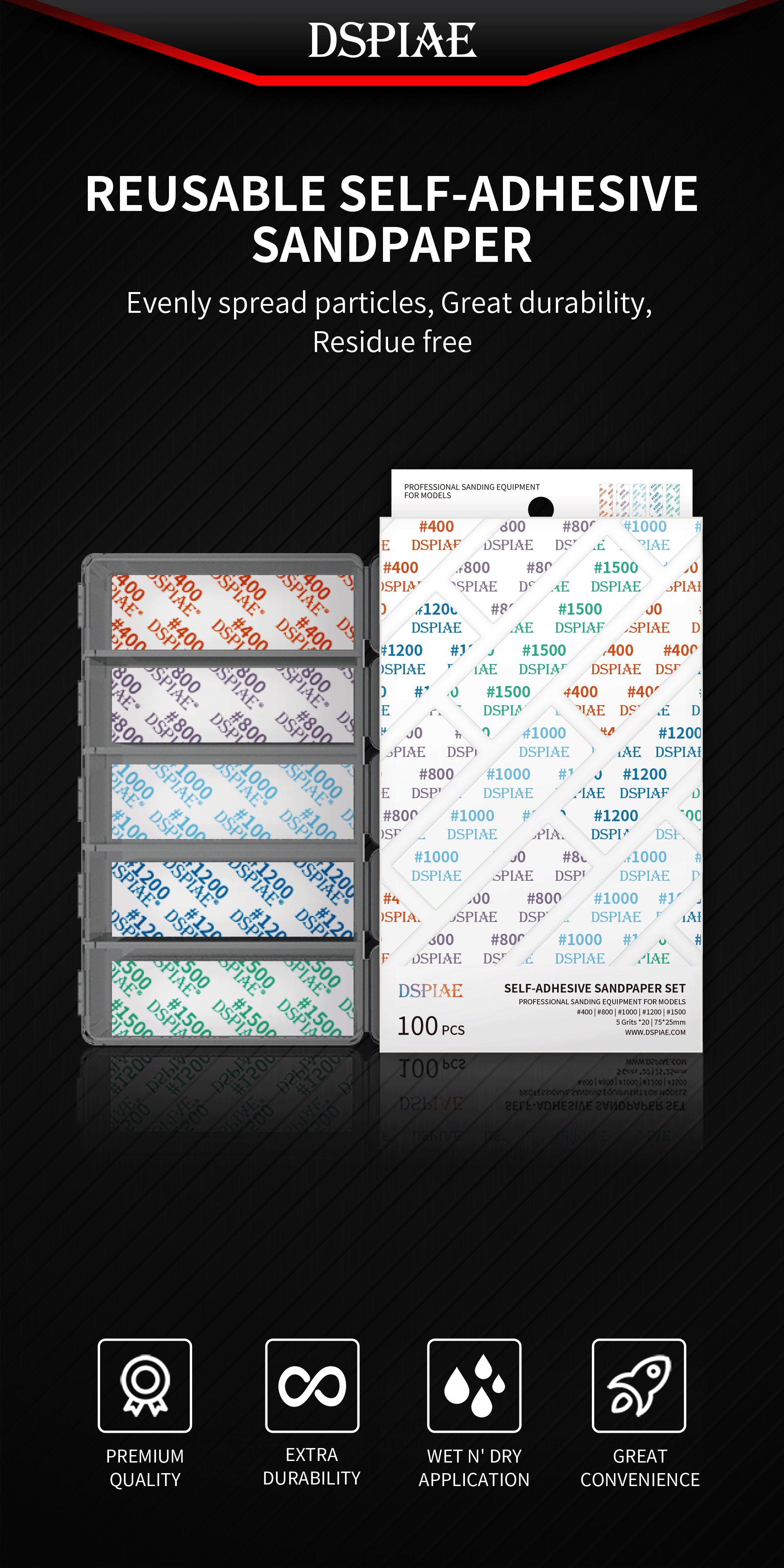 DSP-S01 Reusable Self Adhesive Sandpaper