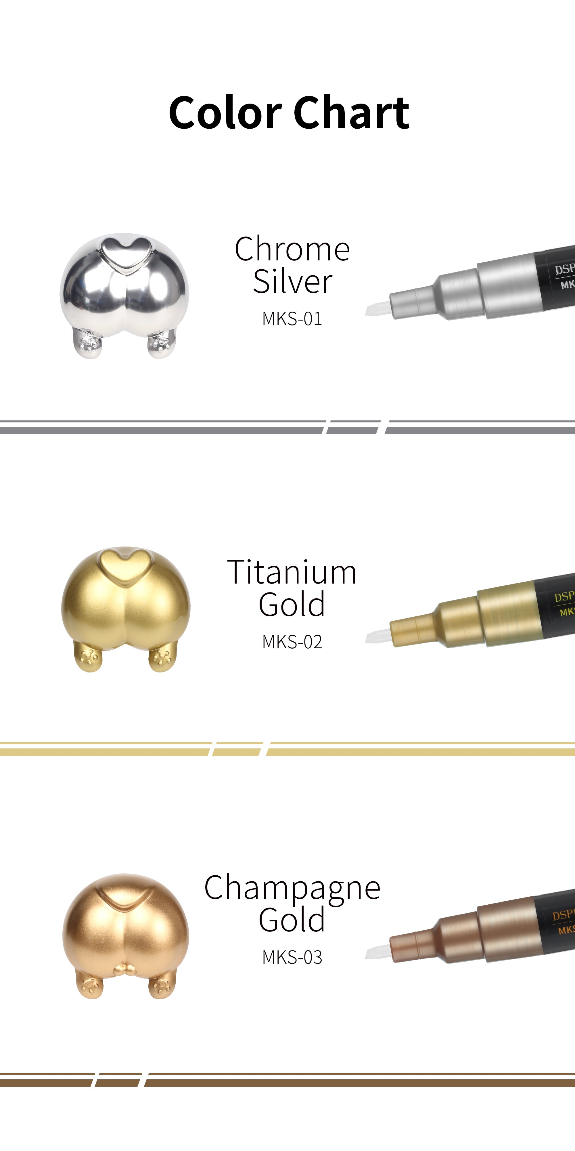 MKS Super Metallic Color Markers