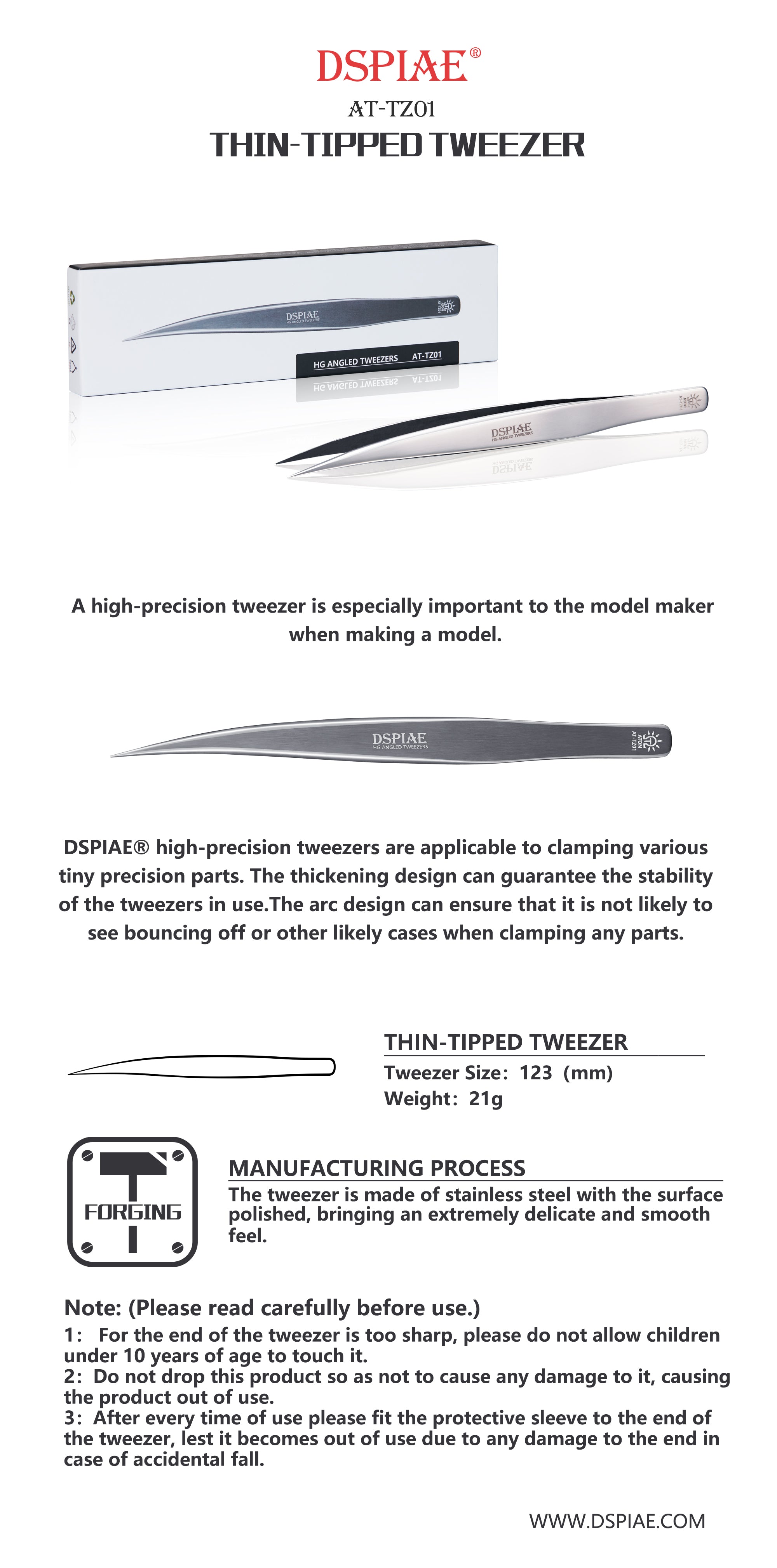AT-Z01- Z08 Thin-Tipped Tweezer