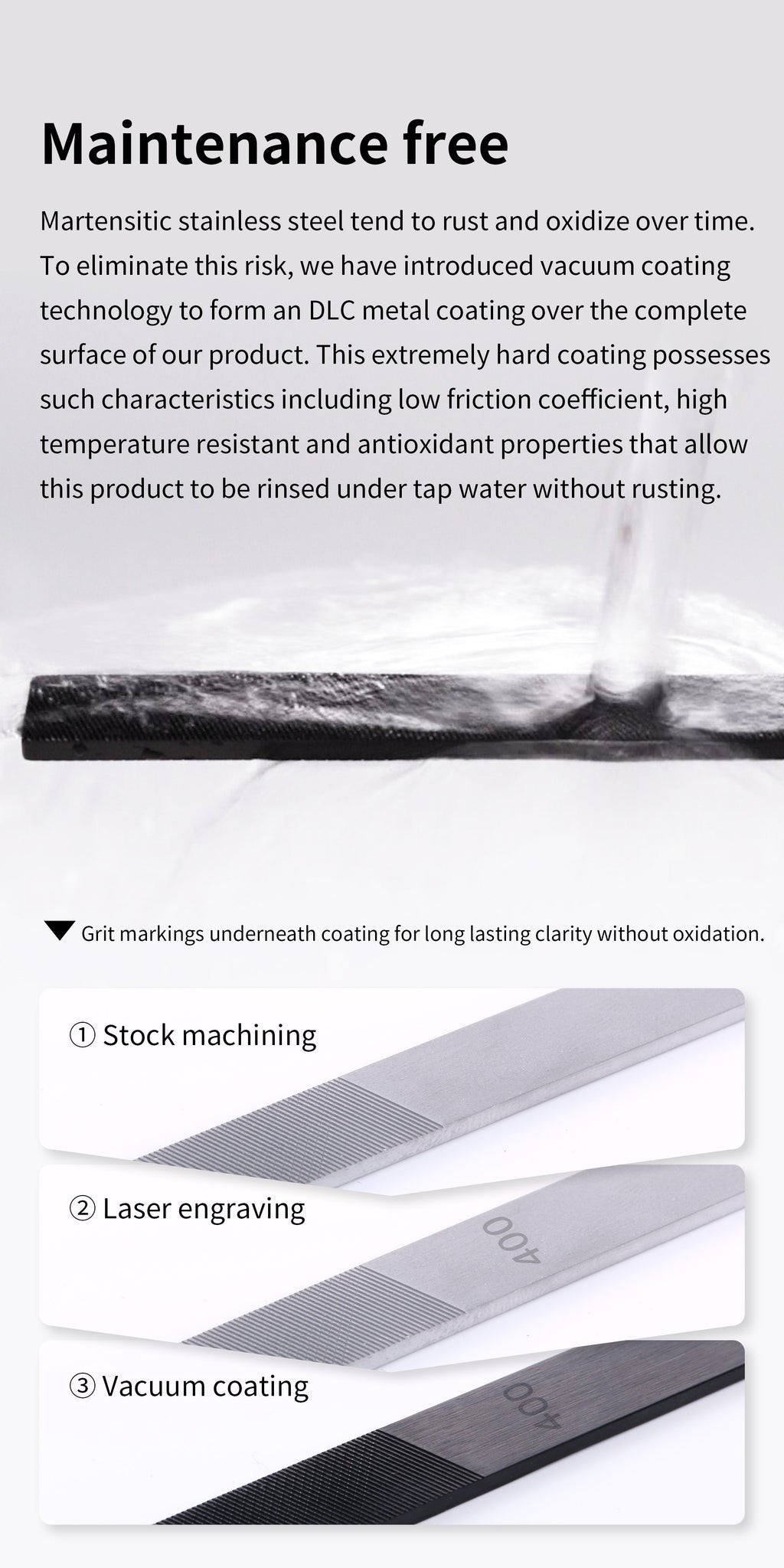 AT-FX Professional DLC Coated Stainless Steel File