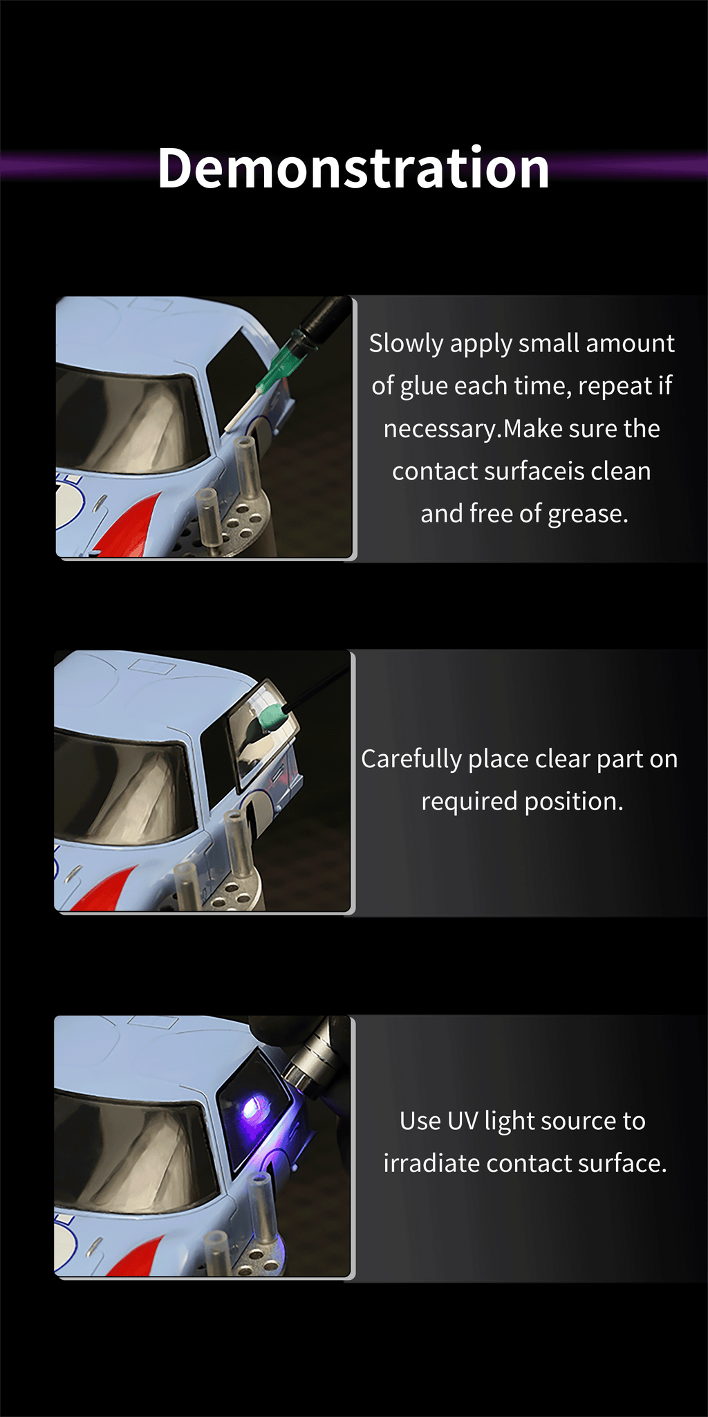 UV-G UV Light Curing Clear Glue