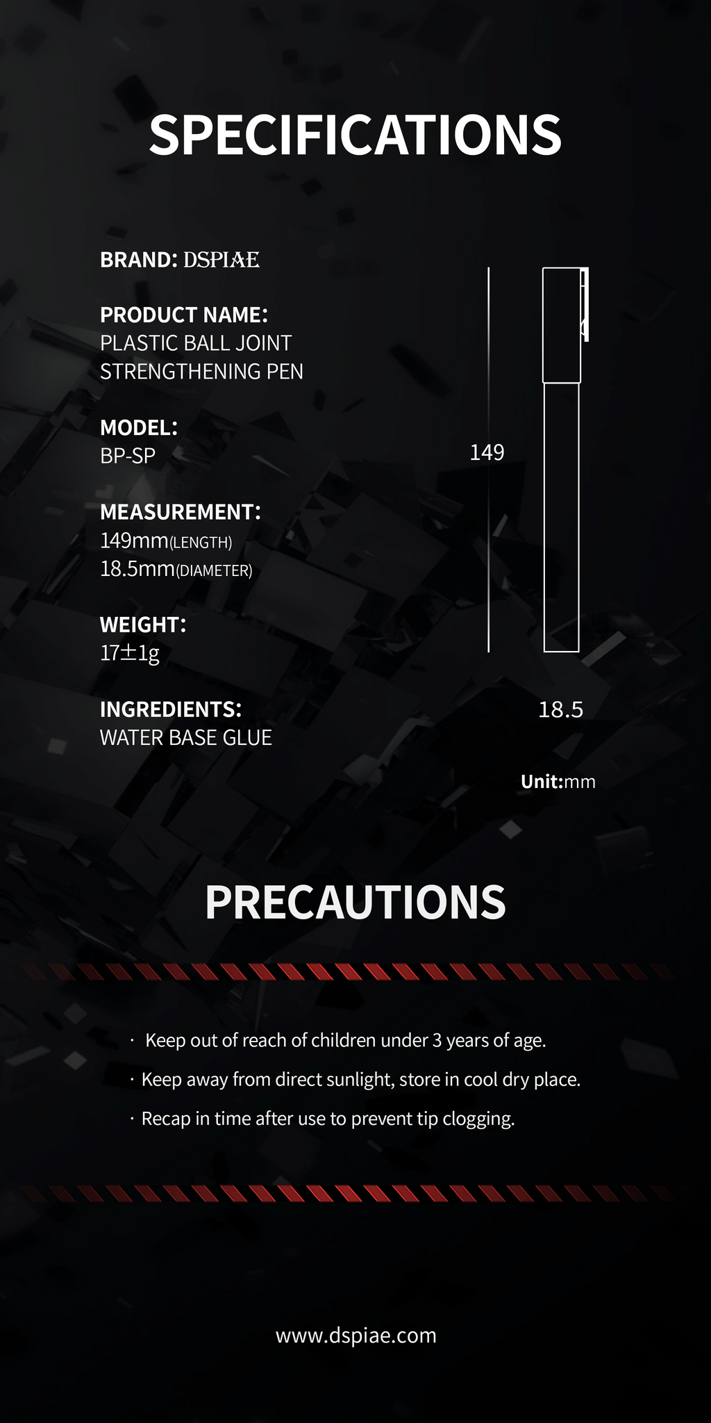 BP-SP PLASTIC BALL JOINT STRENTHENING PEN