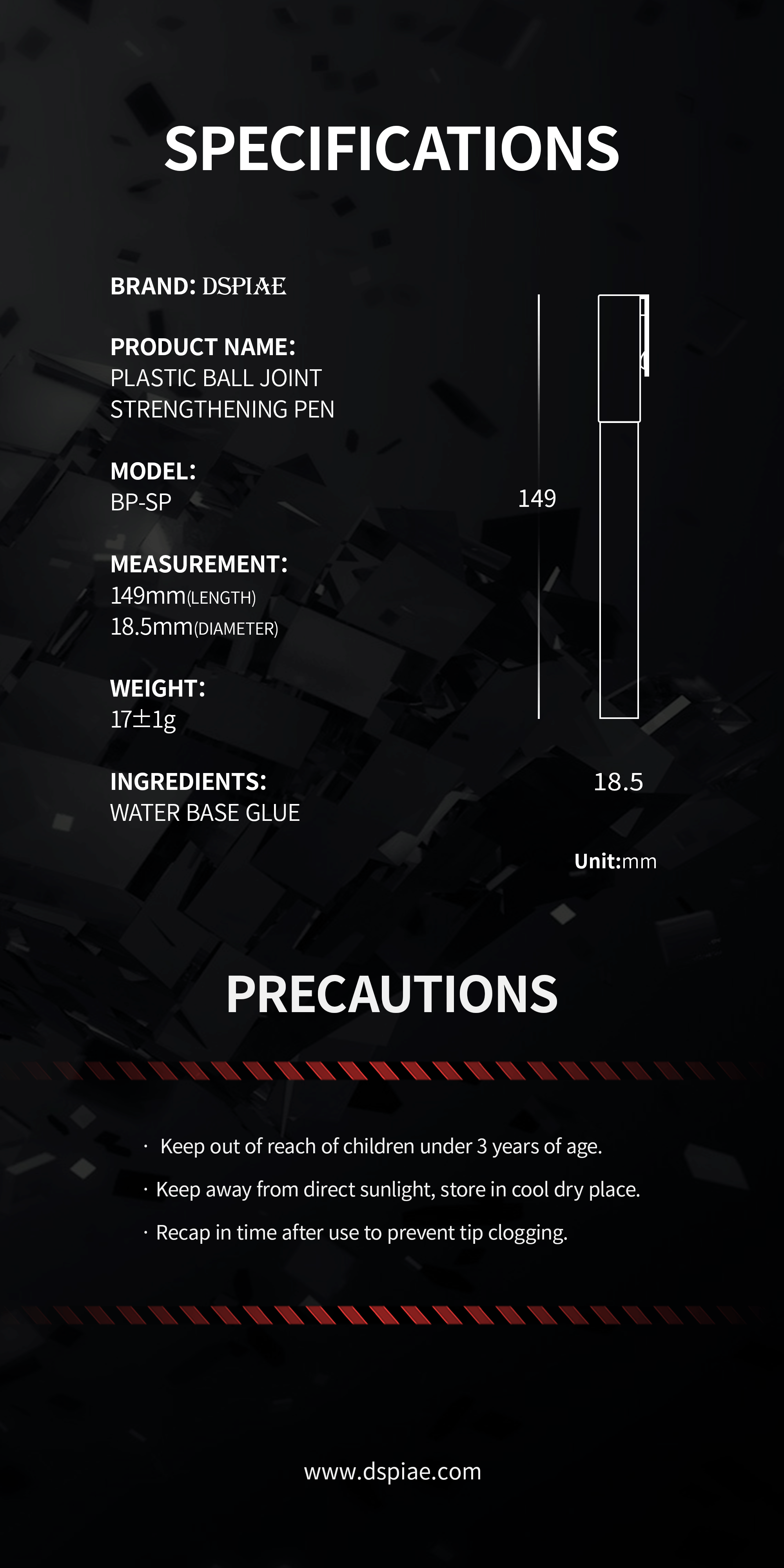 BP-SP PLASTIC BALL JOINT STRENTHENING PEN