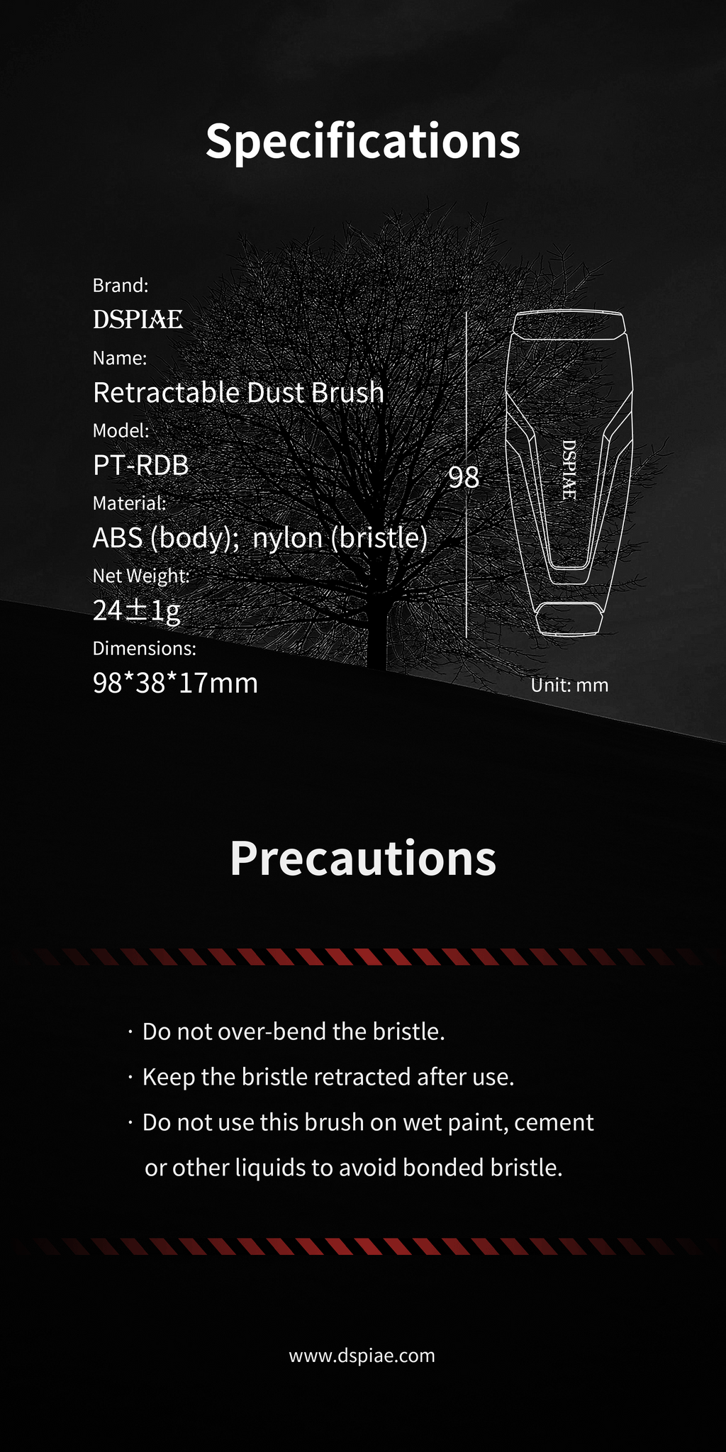 PT-RDB Retractable Dust Brush