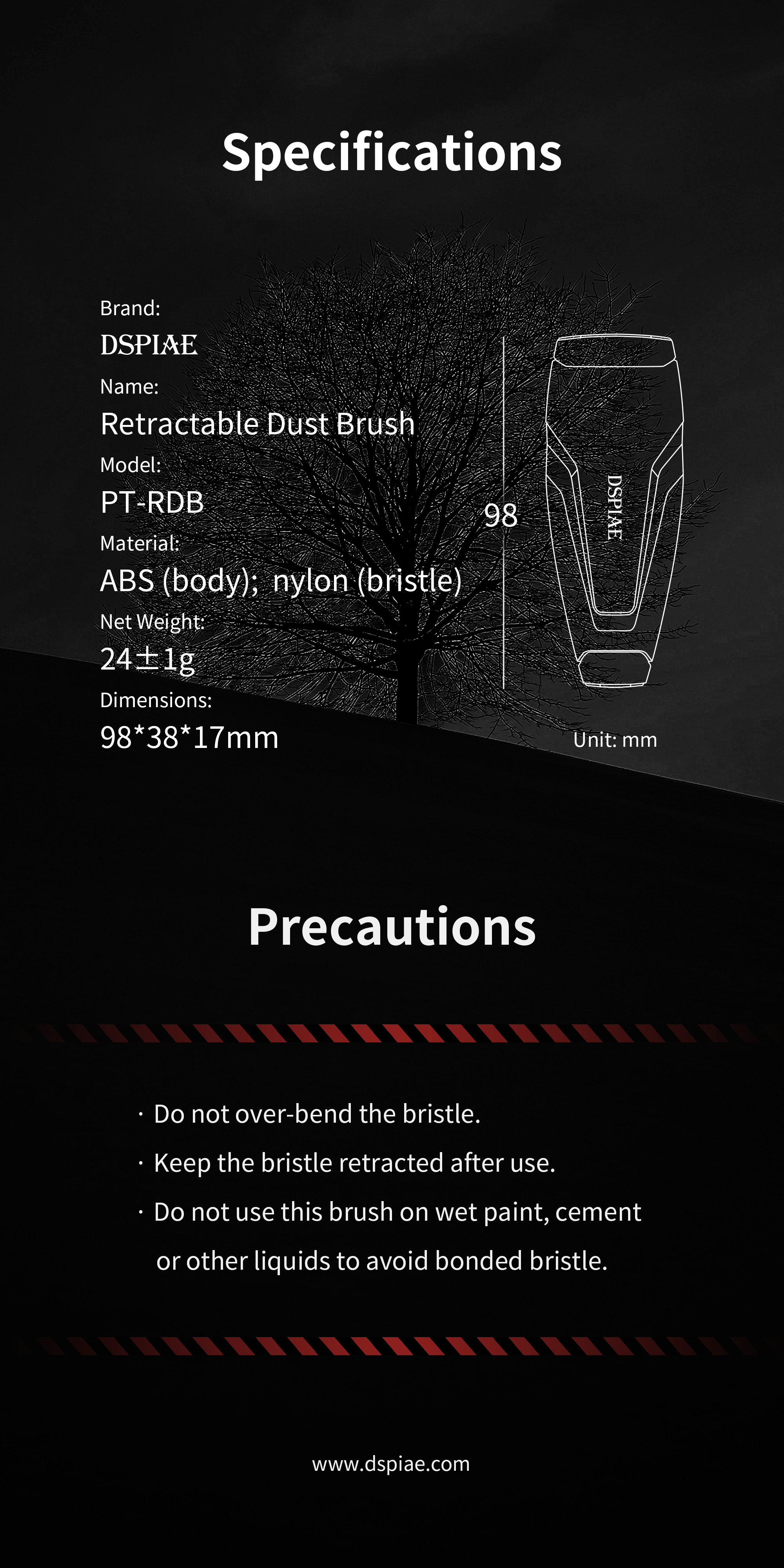 PT-RDB Retractable Dust Brush