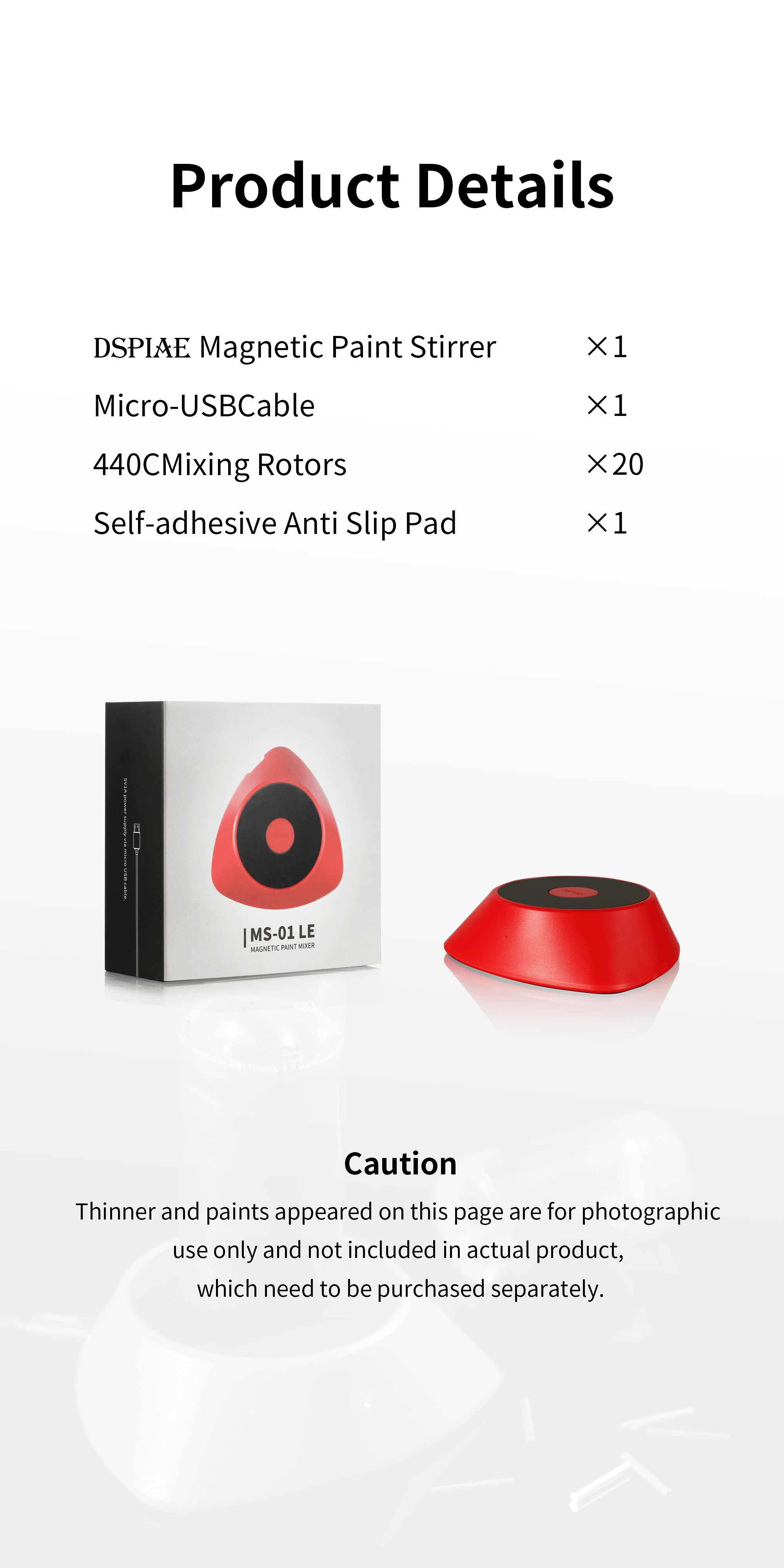 MS-01 LE Portable Magnetic Paint Stirrer