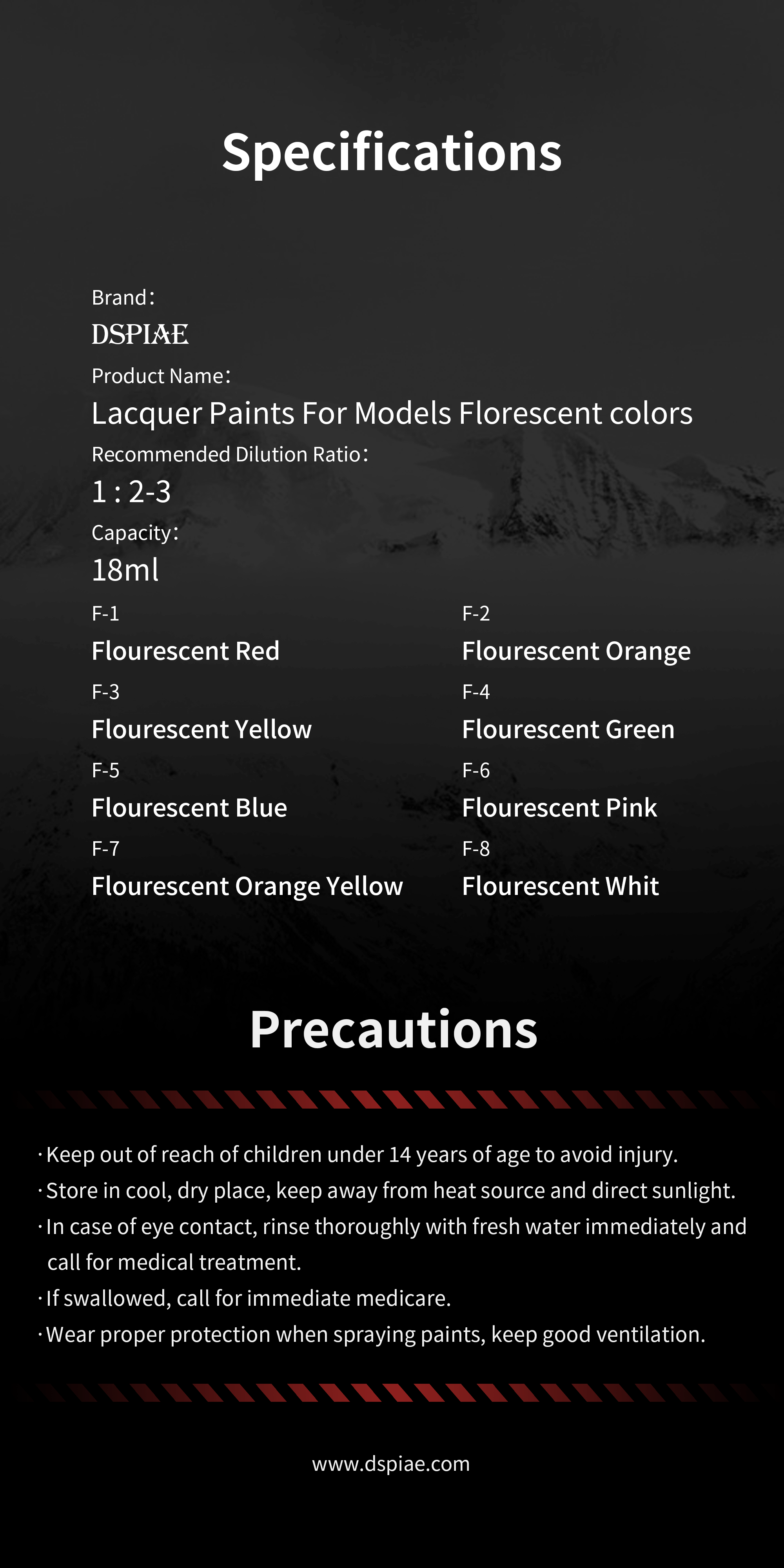 F Lacquer Paint Fluorescent 18ml
