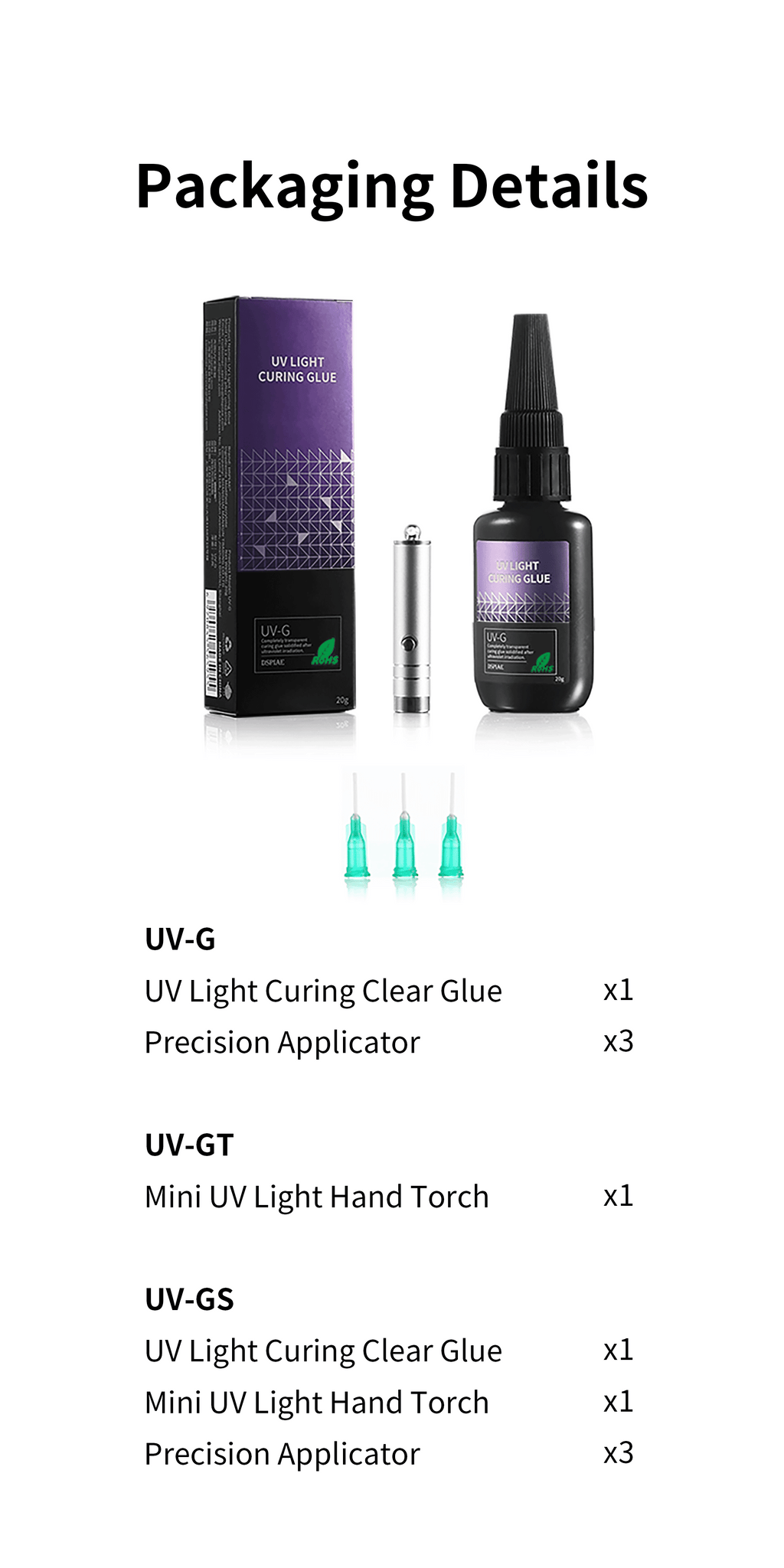UV-G UV Light Curing Clear Glue