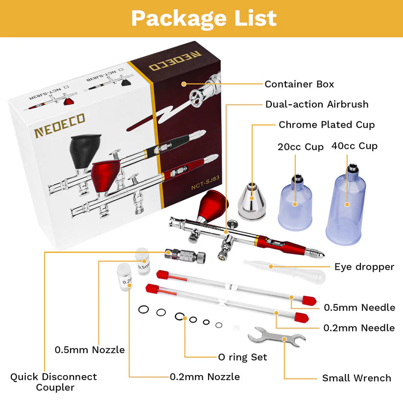 NEOECO NCT-SJ83 Gravity Feed Dual Action Airbrush