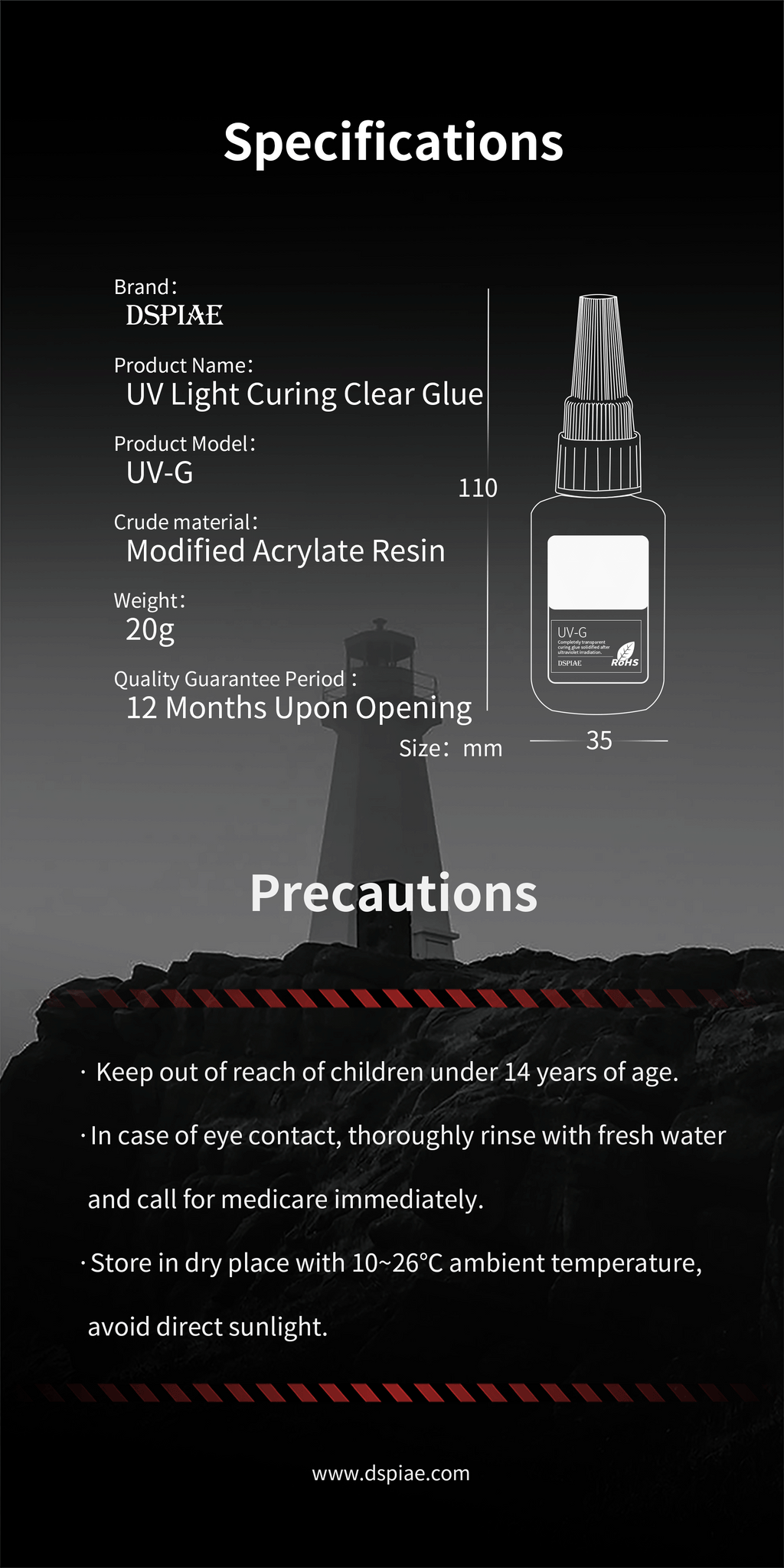 UV-G UV Light Curing Clear Glue