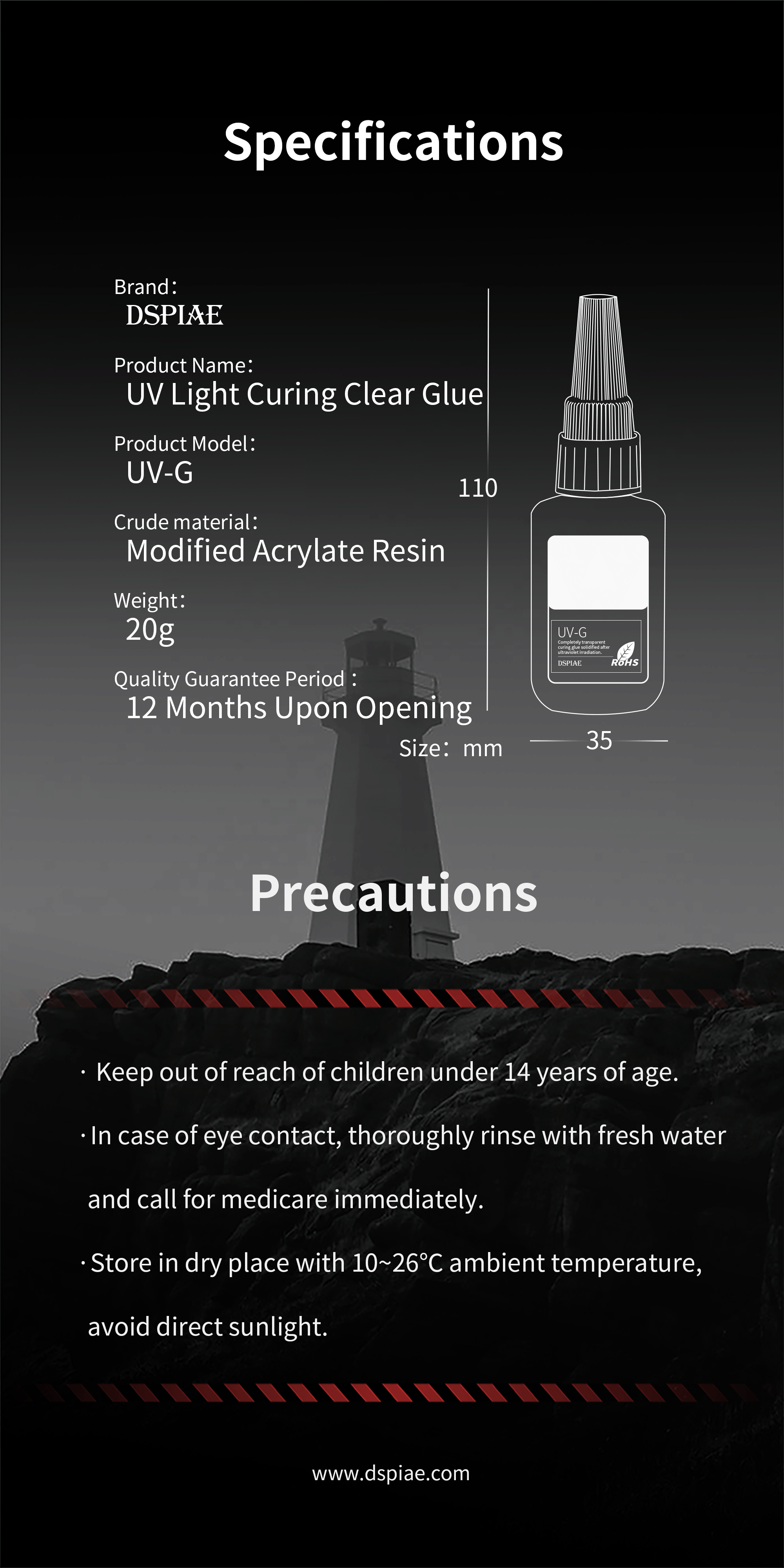 UV-G UV Light Curing Clear Glue