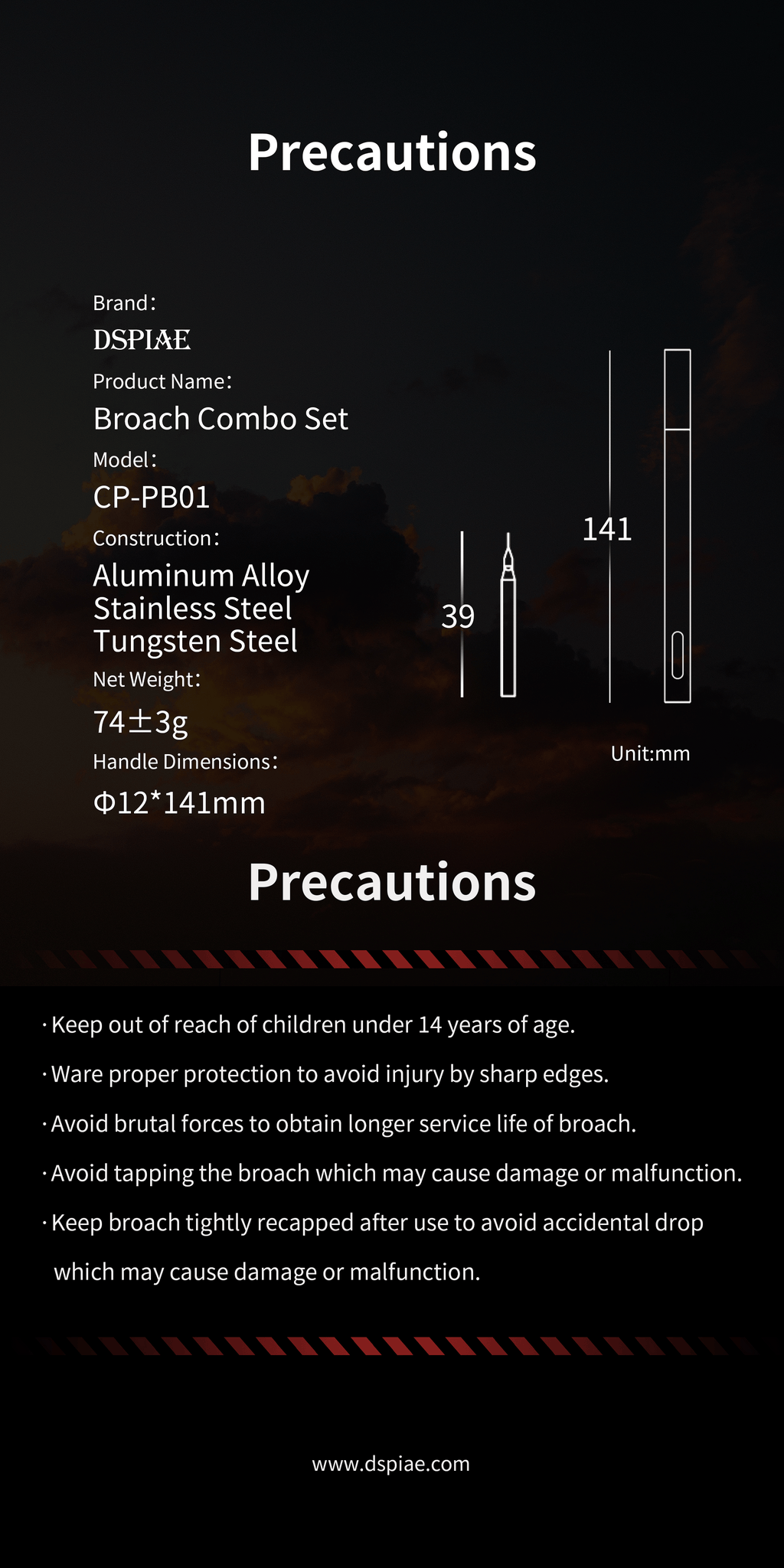 CS-PB01 Push Broach Combination Set