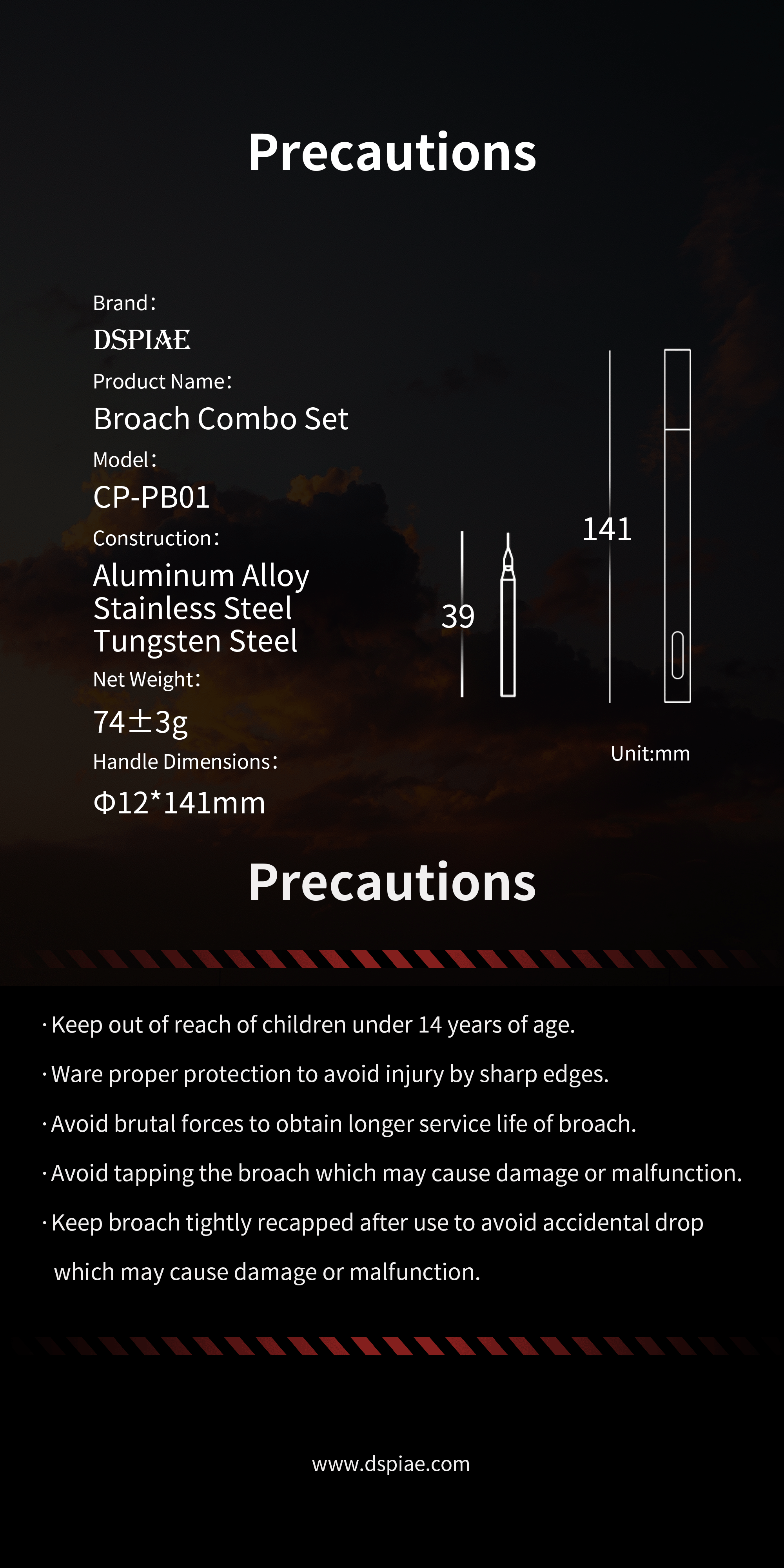 CS-PB01 Push Broach Combination Set