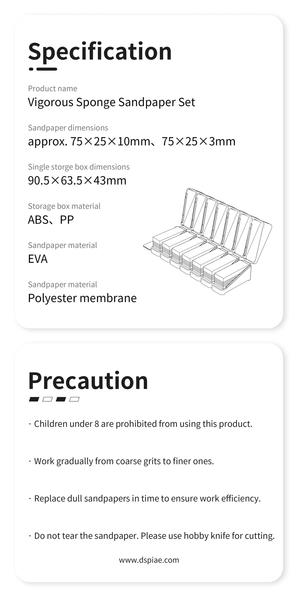 XSS-S01 Vigorous Sponge Sandpaper Set