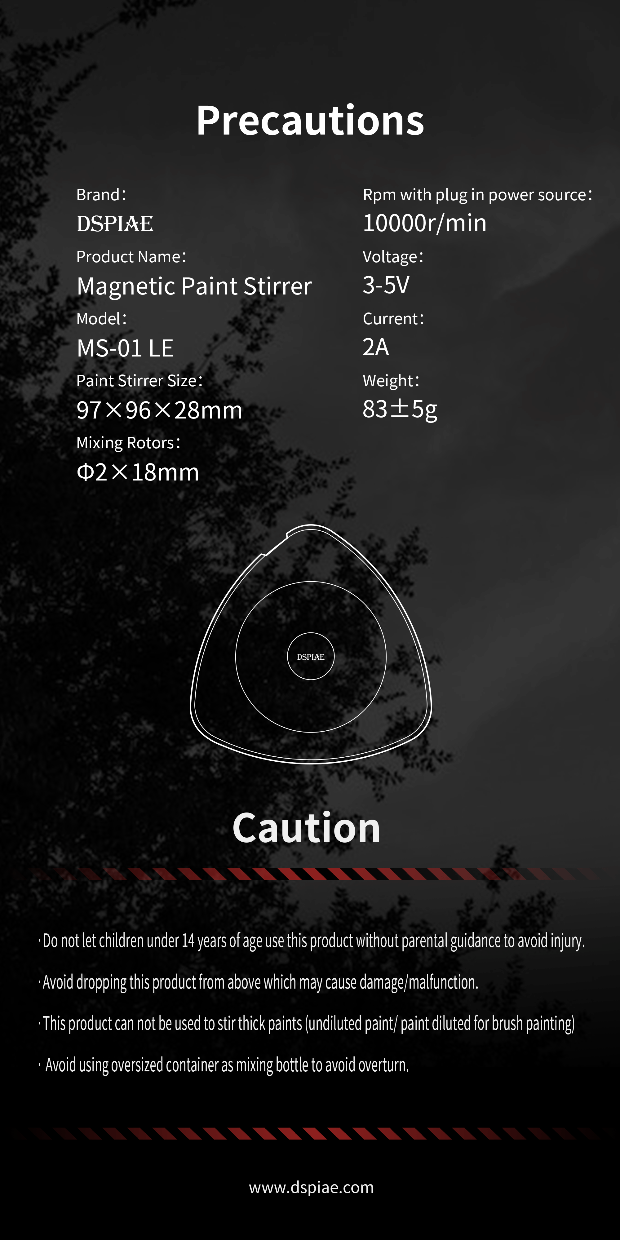 MS-01 LE Portable Magnetic Paint Stirrer